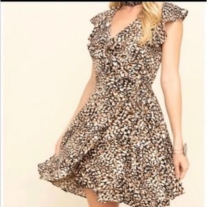 FREE PEOPLE JET COMBO FRENCH QUARTER WRAP DRESS SIZE MEDIUM